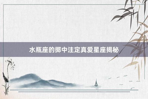 水瓶座的掷中注定真爱星座揭秘